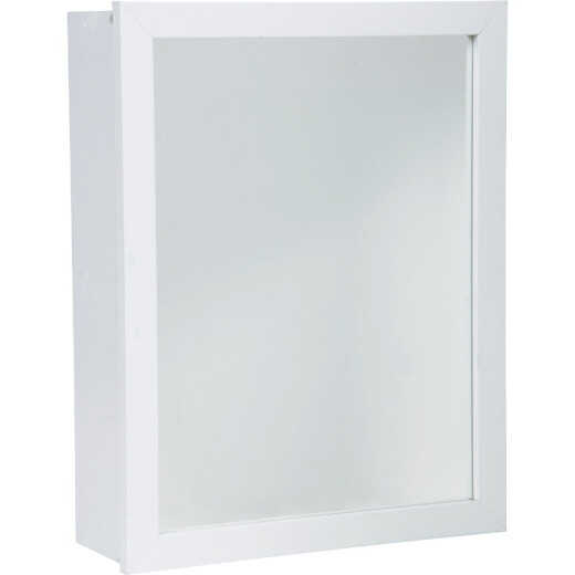 Zenith White 16 In. W x 22 In. H x 5 D Single Mirror Surface/Recess Mount Framed Medicine Cabinet