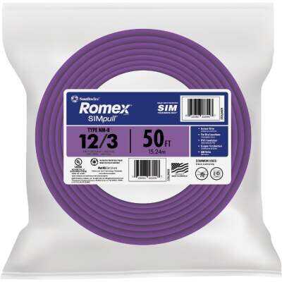 Romex 50 Ft. 12/3 Solid Yellow NMW/G Electrical Wire