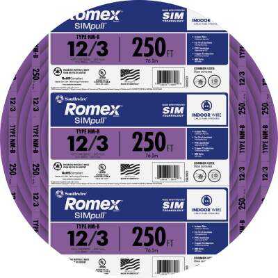 Romex 250 Ft. 12/3 Solid Purple NMW/G Electrical Wire