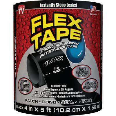 Flex Tape 4 In. x 5 Ft. Repair Tape, Black