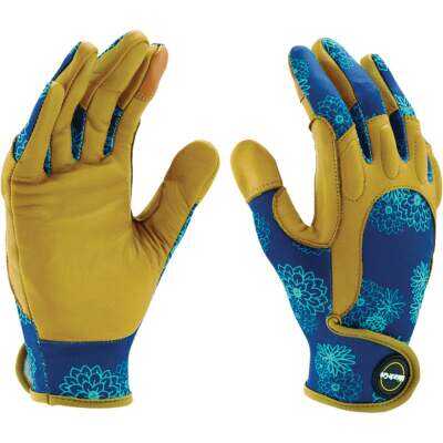 Miracle-Gro Women's Leather Durable Comfort Landscaping Gloves, Small/Medium